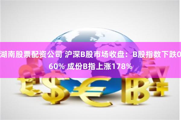 湖南股票配资公司 沪深B股市场收盘：B股指数下跌060% 成份B指上涨178%